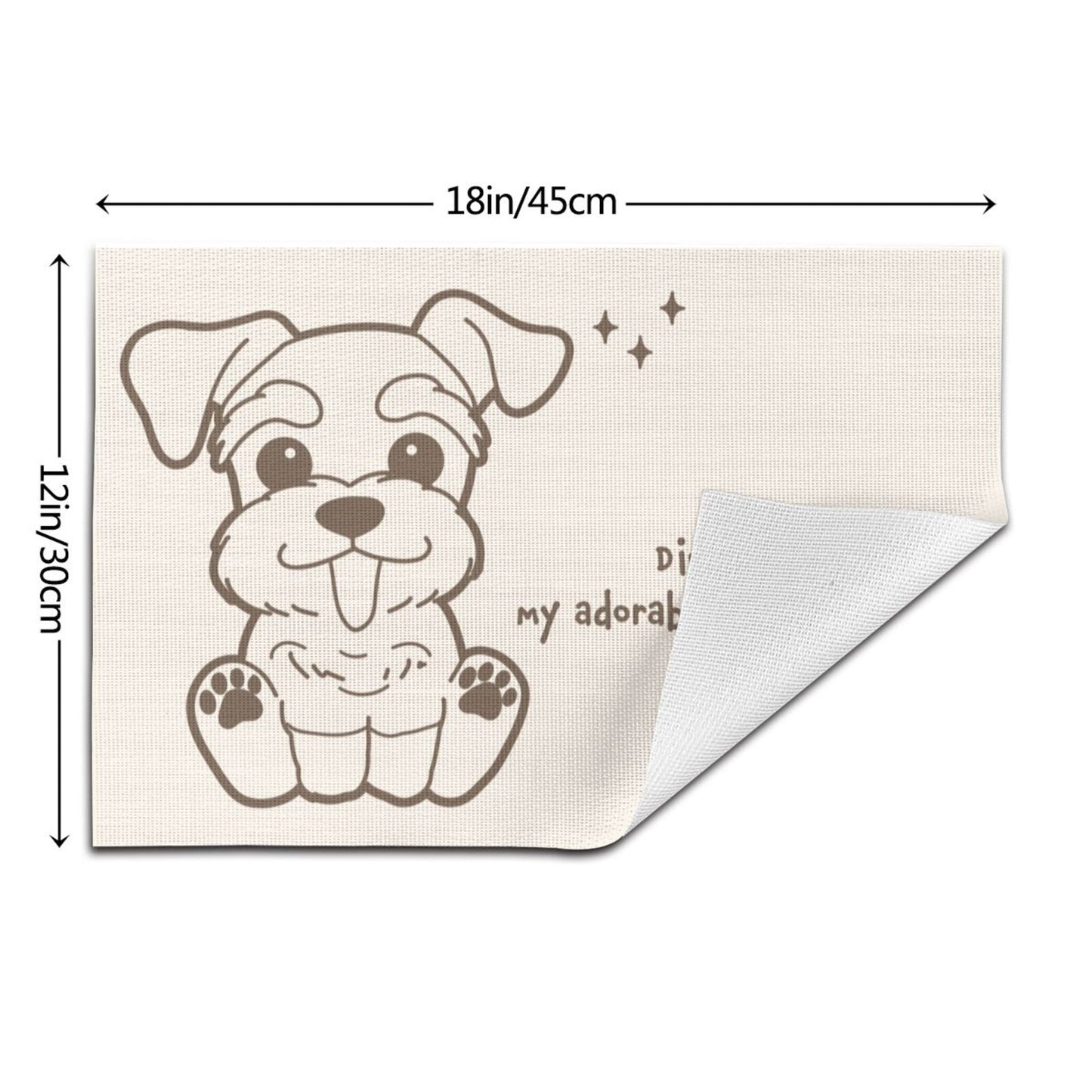 Schnauzer Themed Placemats,  Pet Dining Decor, Schnauzer Dog Table Mats,Set of 2