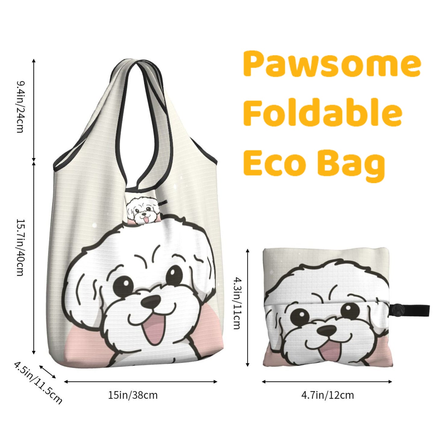 Maltese Foldable Eco Bag | Durable & Waterproof Reusable Bag