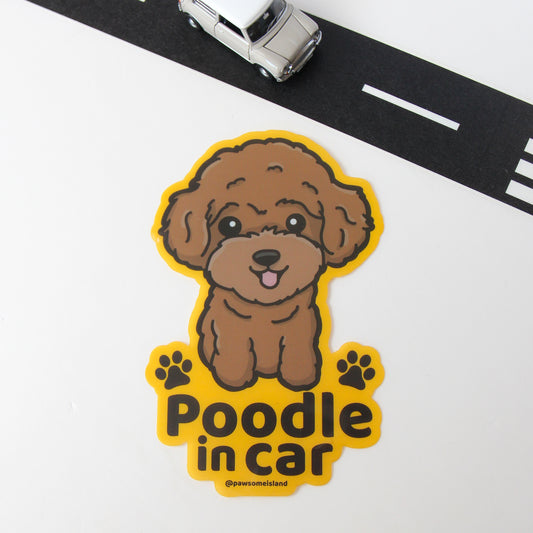 Poodle Car Sticker - A Must-Have for Dog Lovers! - Pawsome Island