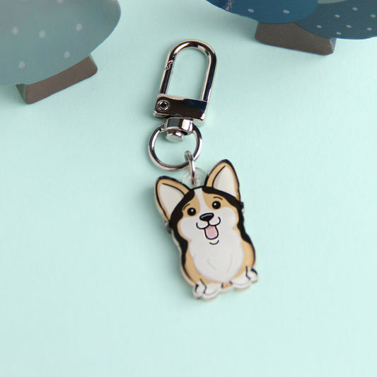 3cm Mini Corgi Acrylic Keychain - Cute Dog Breed Collectible - Pawsome Island