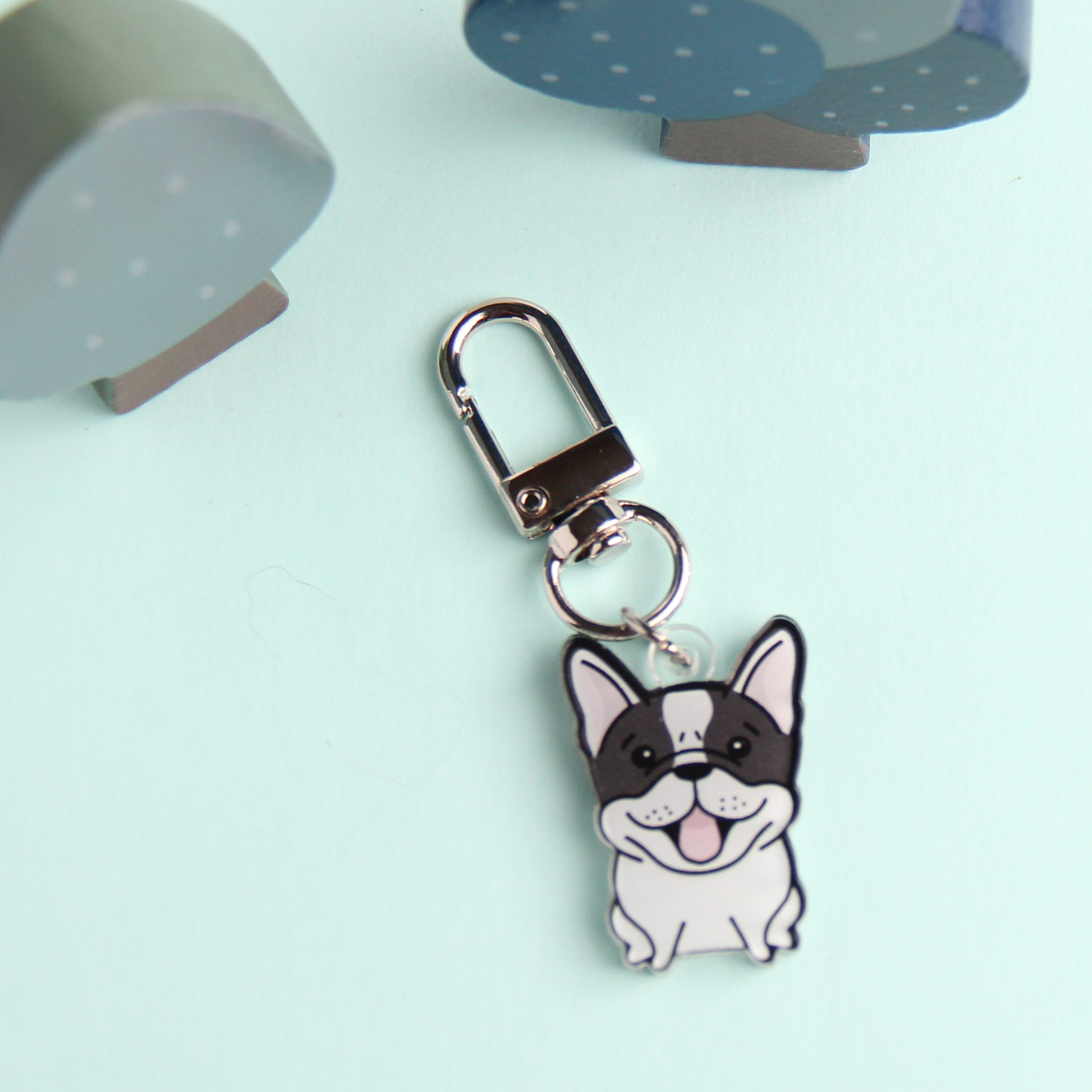 3cm Mini Frenchie Acrylic Keychain - Cute Dog Breed Collectible - Pawsome Island