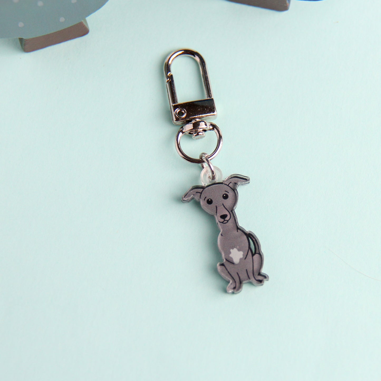 3cm Mini Greyhound Acrylic Keychain - Cute Dog Breed Collectible - Pawsome Island