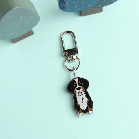 3cm Mini Bernese Acrylic Keychain - Cute Dog Breed Collectible - Pawsome Island