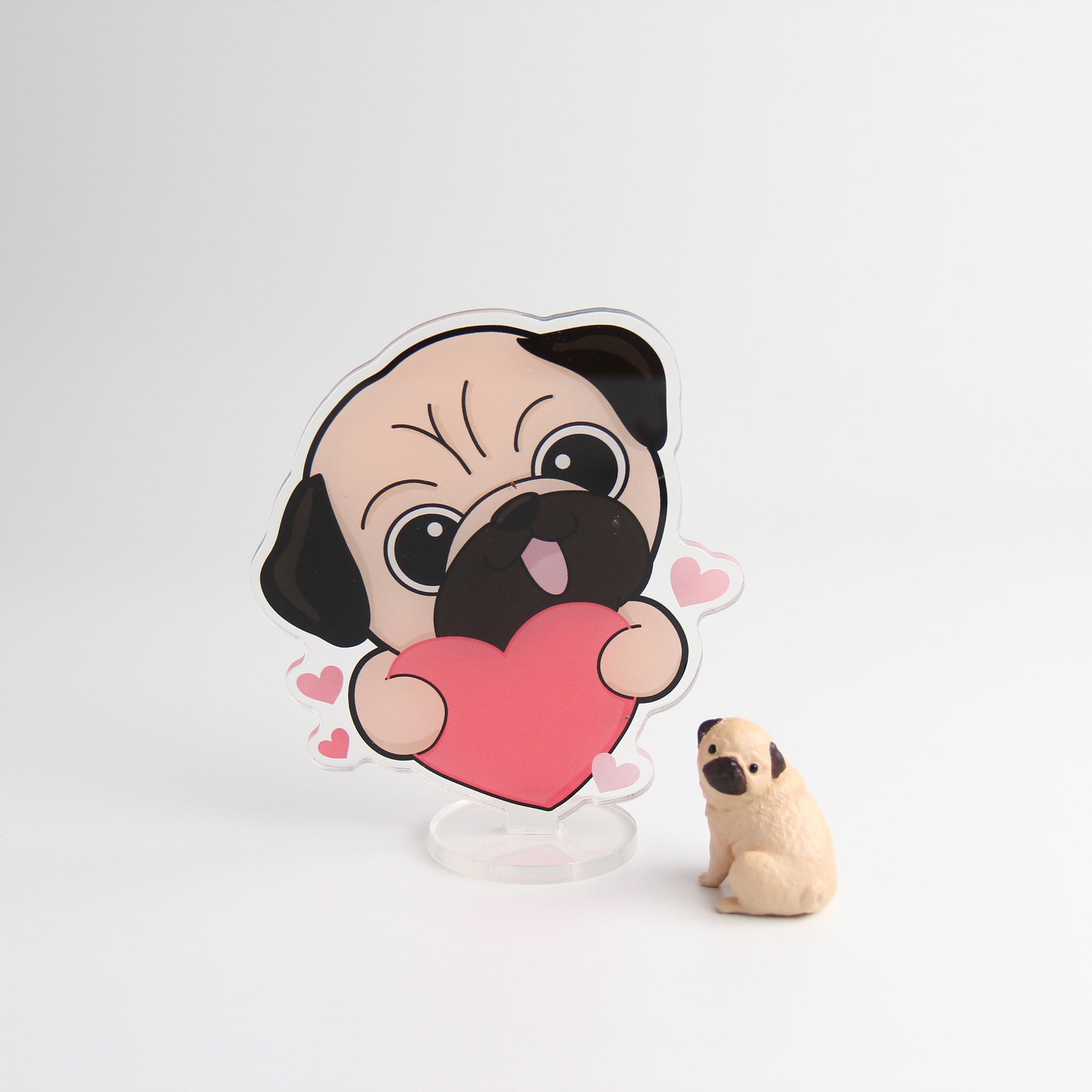 Double-Sided Love you Acrylic Stand, Cute Dog Cheering Desk Decor - Pawsome Island