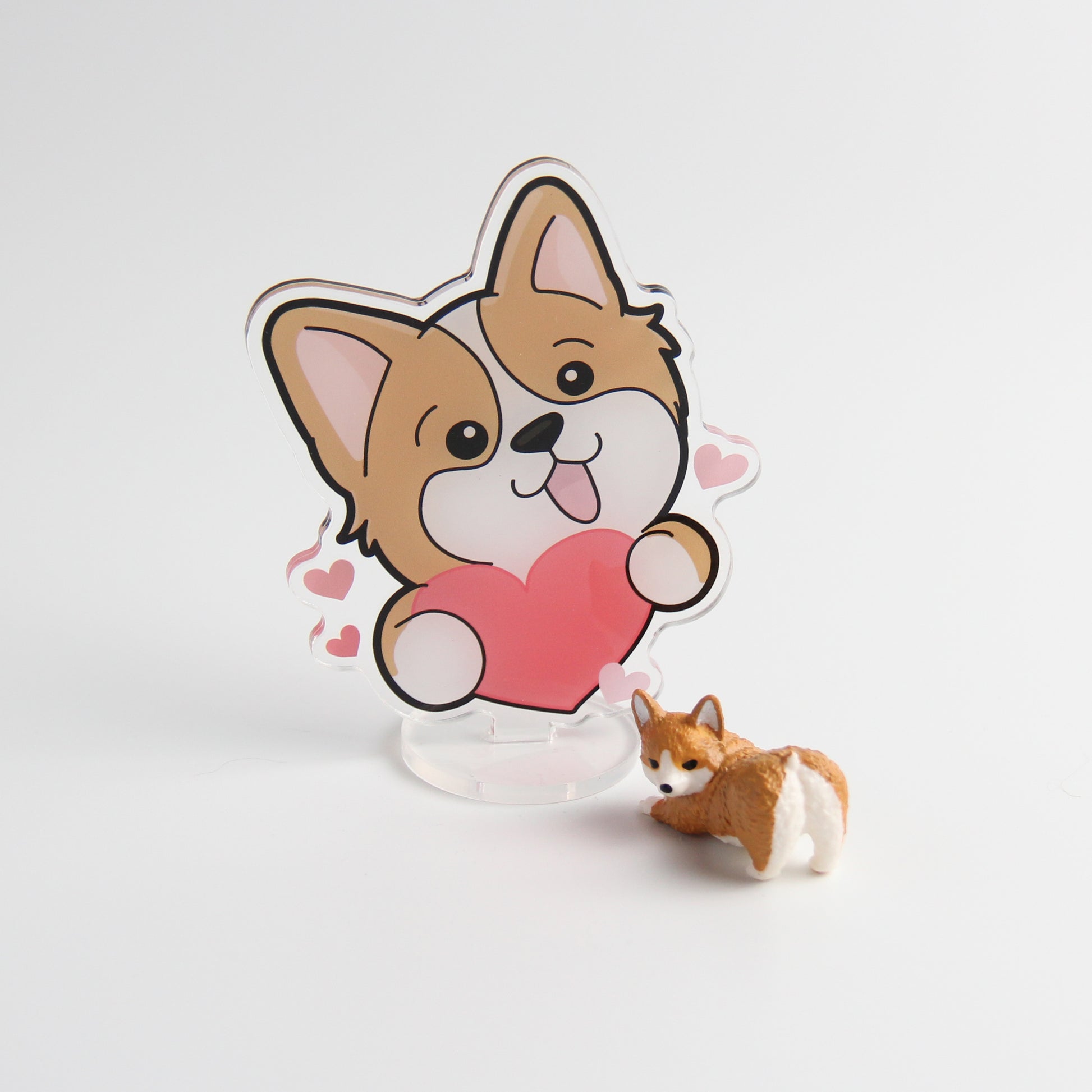 Double-Sided Love you Acrylic Stand, Cute Dog Cheering Desk Decor - Pawsome Island