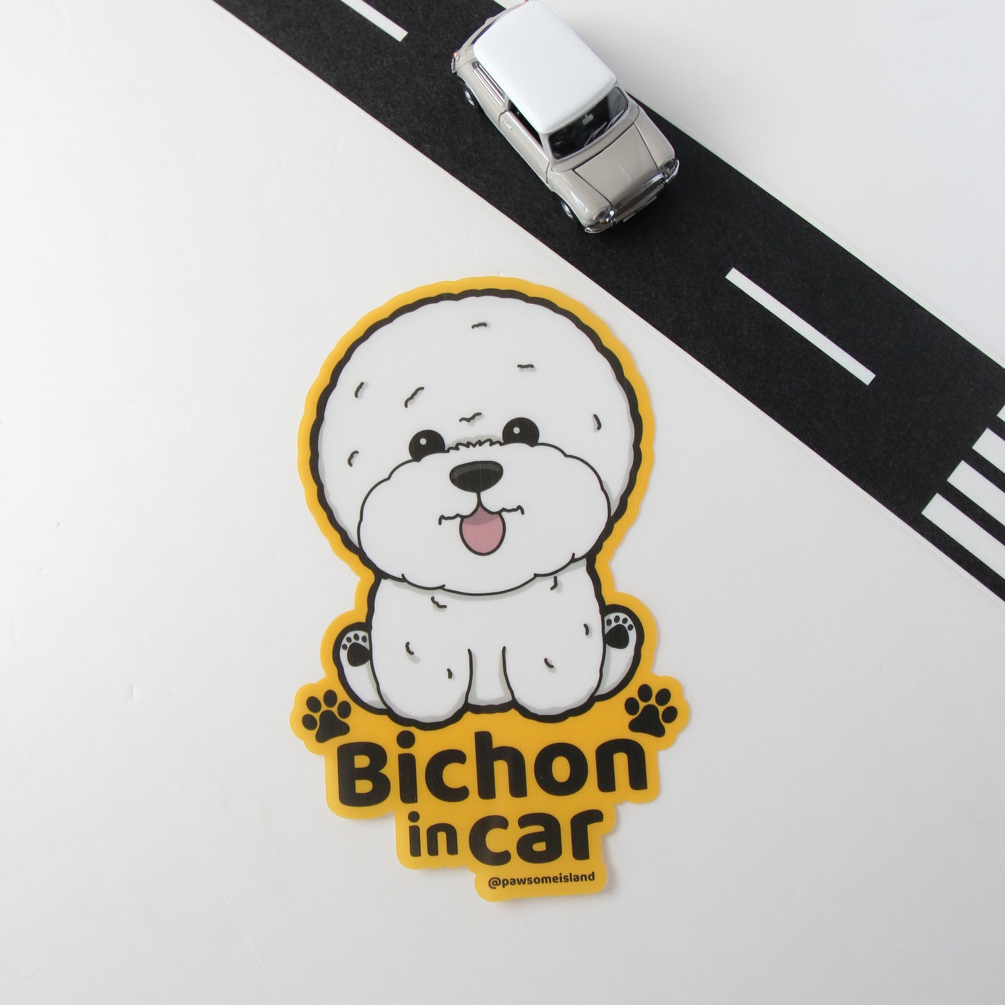 Bichon Car Sticker - A Must-Have for Dog Lovers! - Pawsome Island