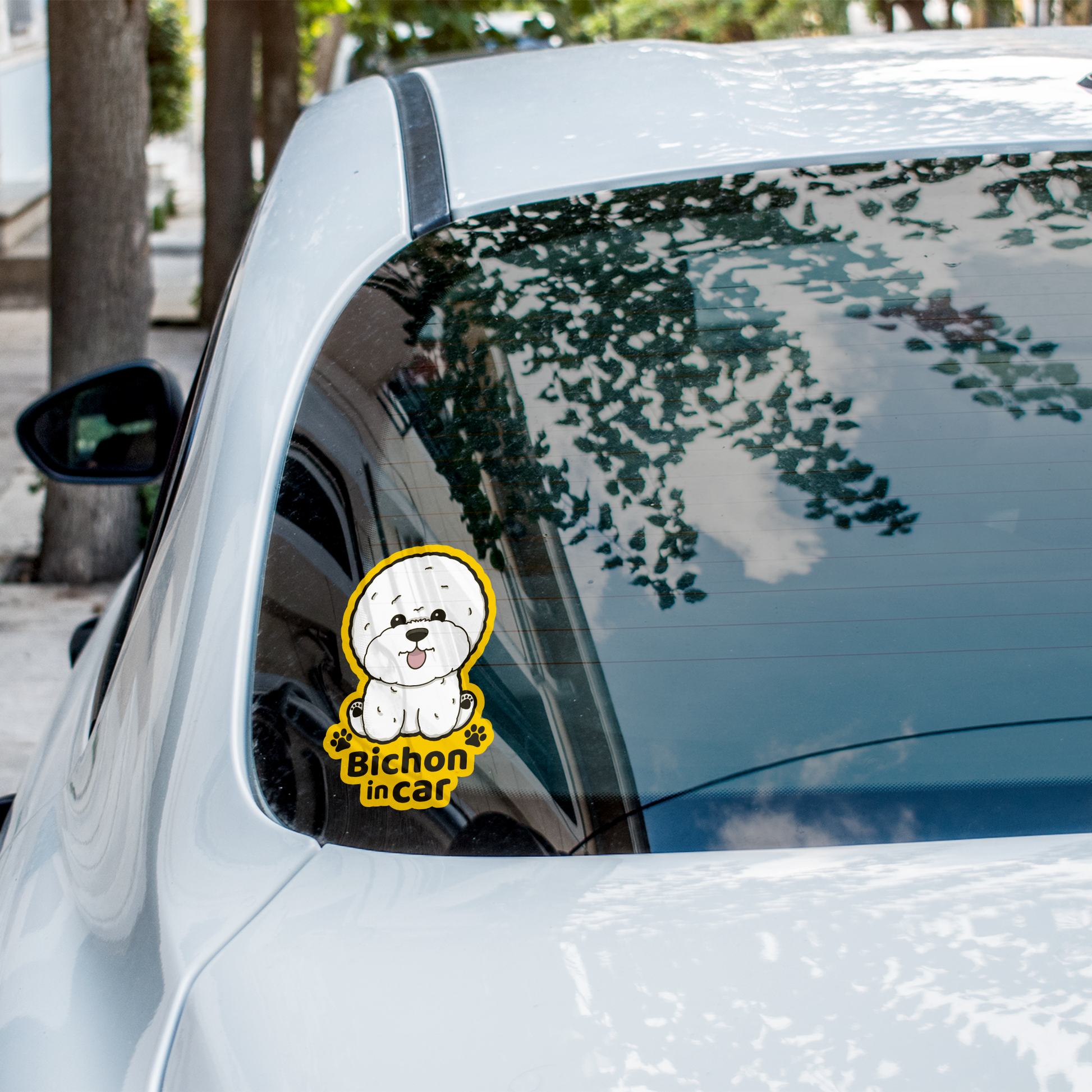 Bichon Car Sticker - A Must-Have for Dog Lovers! - Pawsome Island