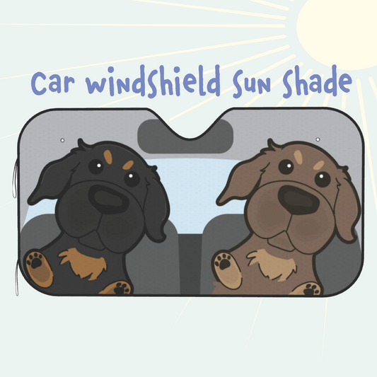 Dachshund Car Windshield Sun Shade, Cute Dog UV Protector, Pet Auto Sunshade - Pawsome Island