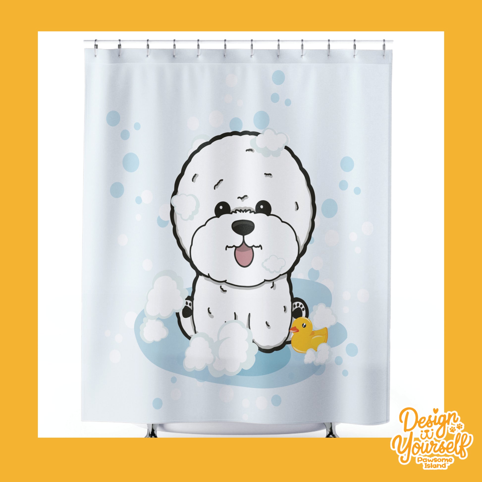 Pawsome Island - Custom DIY Pet Shower Curtain | Personalized Bathroom Decor - Pawsome Island