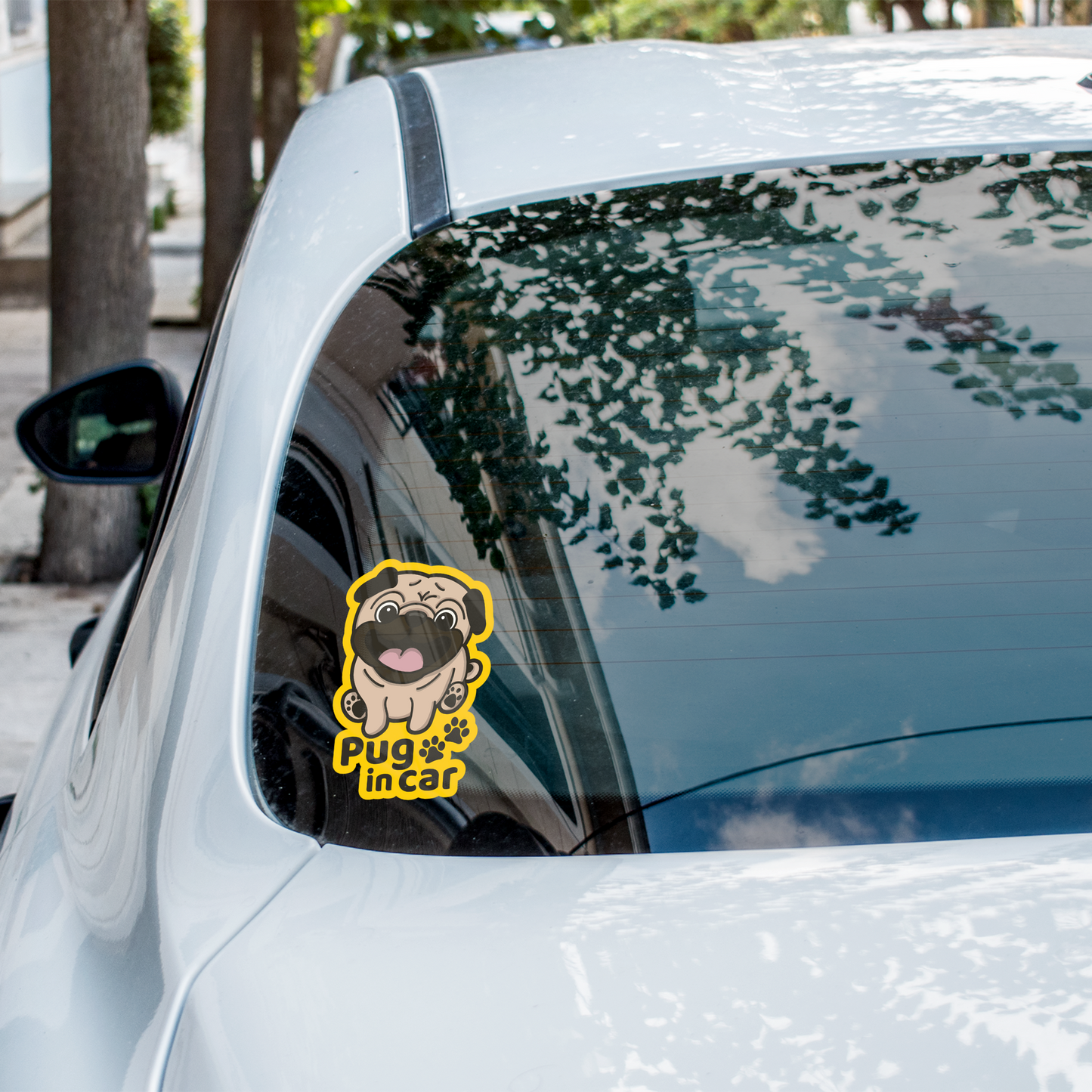 Pug Car Sticker - A Must-Have for Dog Lovers! - Pawsome Island