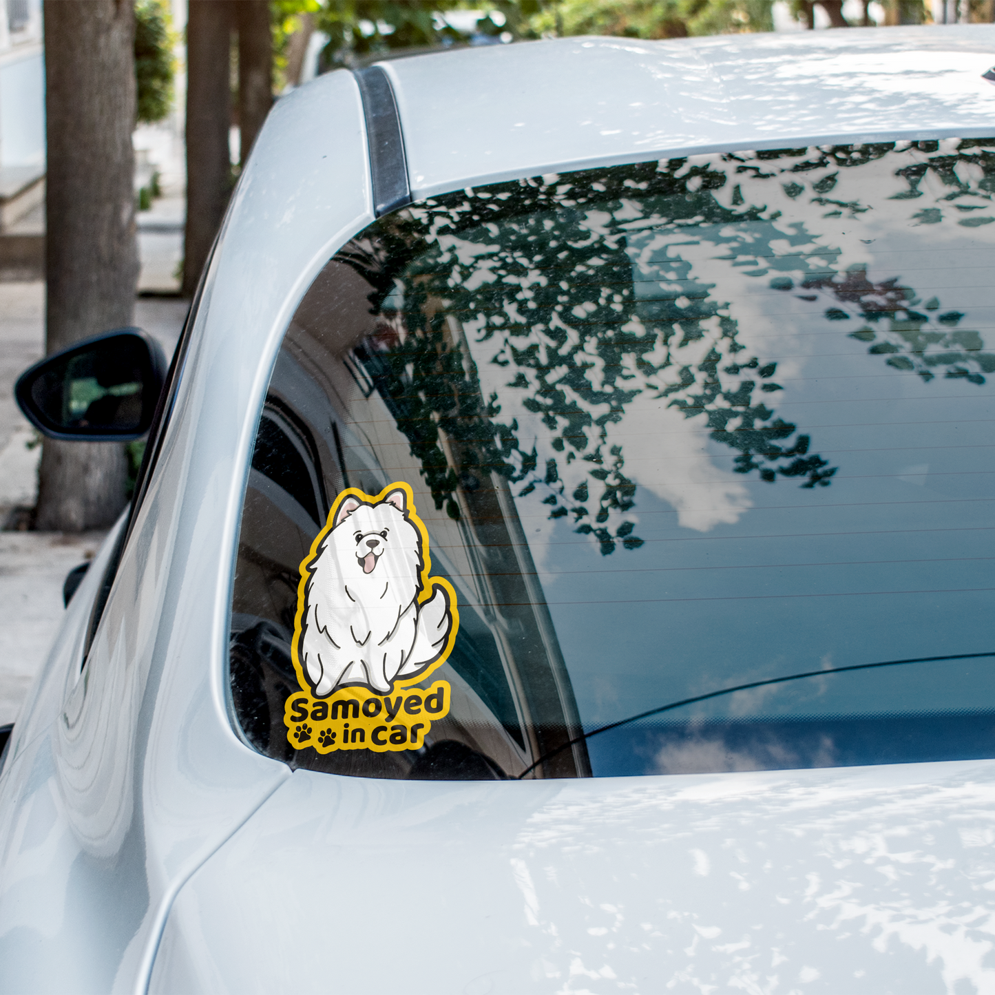 Samoyed Car Sticker - A Must-Have for Dog Lovers! - Pawsome Island